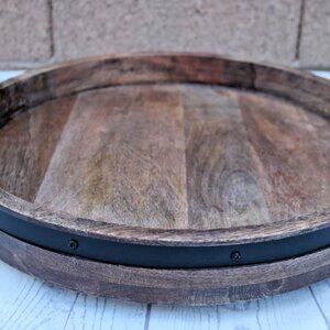 Mikasa Round Lazy Susan Serving Tray, 18-Inch, Mango Wood